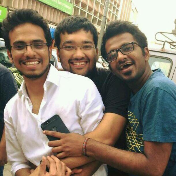 (L-R) Vikas, I and Shubham (another guy I love)